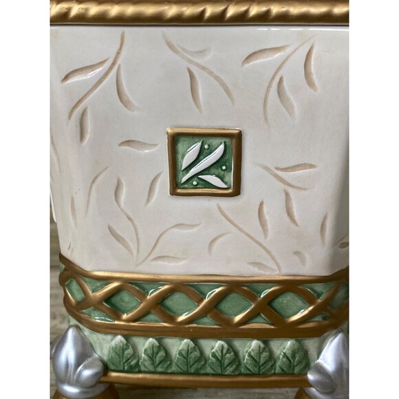 Fitz & Floyd Gregorian Classics Potpourri Jar w/ Lid Gold Trim Early 2000s Decor - Picture 13 of 13